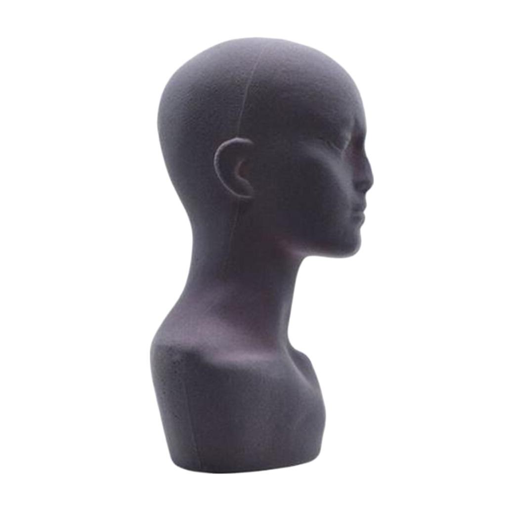 Male  Head, Foam Stand Manikin Model Display Hair, Hats and Hairpieces for Home, Salon