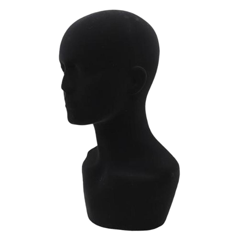 Male  Head, Foam Stand Manikin Model Display Hair, Hats and Hairpieces for Home, Salon