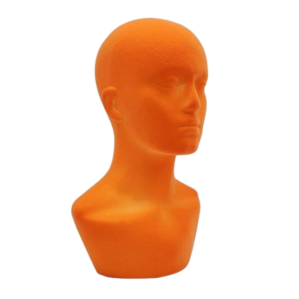 Male  Head, Foam Stand Manikin Model Display Hair, Hats and Hairpieces for Home, Salon