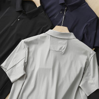鳥家輕奢！激光沖孔戶外速乾透氣高端壓膠休閒短袖polo衫男T恤潮