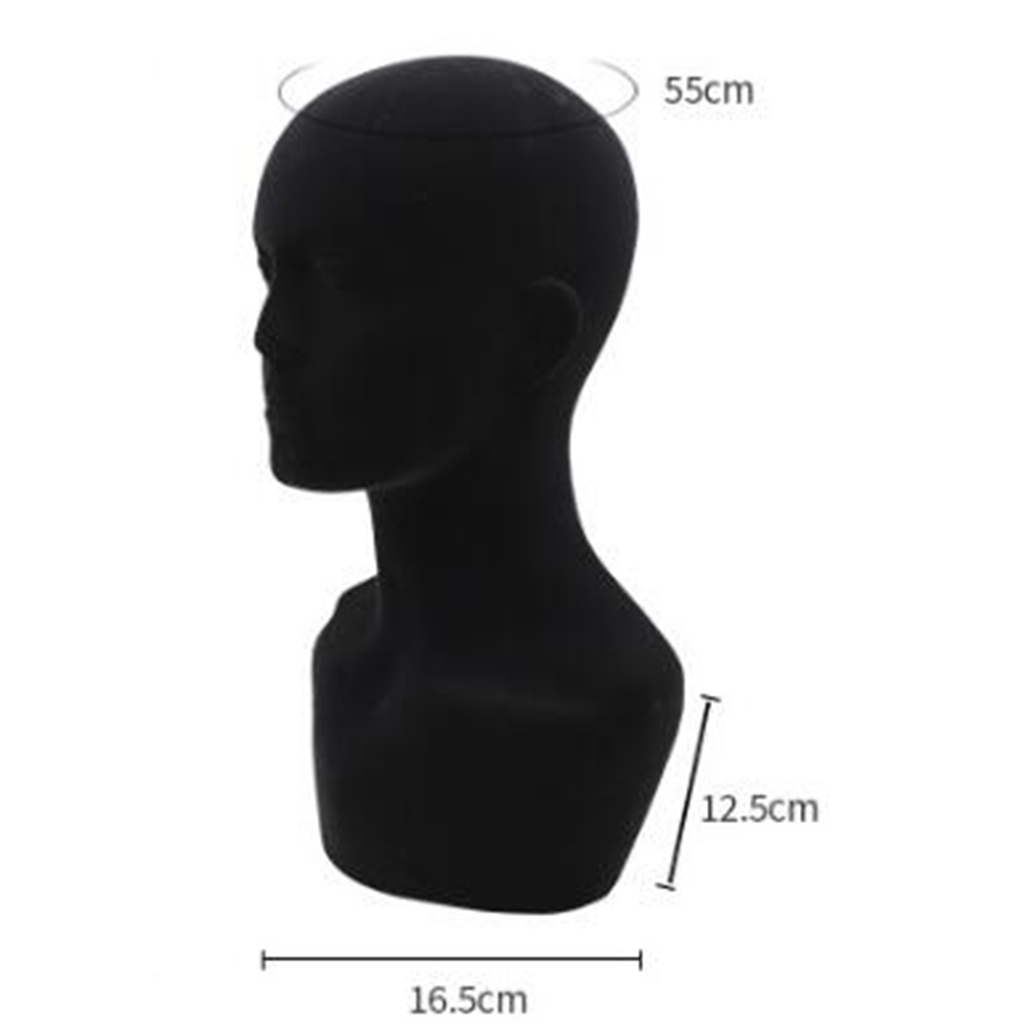 Light Male Styrofoam Hair Display Mannequin Head Stand Manikin for Hat Wig 21''