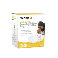 Medela Slimline Одноразовые прокладки для кормления грудью, 60 штук, защита от протекания, тонкий профиль