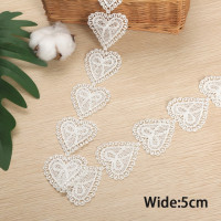 1 ярд, кружевная ткань с вышивкой «сделай сам» в виде сердца, бабочки, белого цвета для детской одежды, нижнего белья, Швейные аксессуары, оптовая продажа