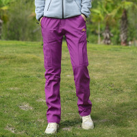 戶外衝鋒褲女式加絨加厚保暖防風抗寒防水軟殼騎車防寒進藏登山褲