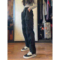 戶外爬山防風防水褲子女運動登山速乾工裝褲美式vibe機能風衝鋒褲