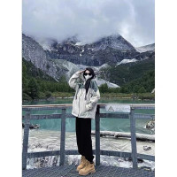 衝鋒衣搭配的褲子女小個子美式束腳運動褲休閒戶外徒步登山衝鋒褲