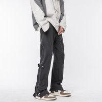 美式高街衝鋒褲女春秋防水工裝拉鍊褲子機能風直筒顯瘦休閒褲潮