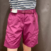 U原單男裝/女裝紫色卡扣休閒工作服短褲戶外露營五分褲防潑水455505