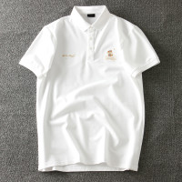 科技冰爽蠶絲棉混紡！夏季新款男裝商務休閒刺繡短袖POLO衫男打底