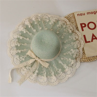 FOCUSNORM, 6 цветов, для малышей, детей, девочек, уличная шляпа от солнца, кружевная, с цветочной вышивкой, с бантом, с широкими полями