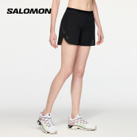 salomon薩洛蒙女款輕量競賽跑步短褲口袋彈性面料動態溫度調節