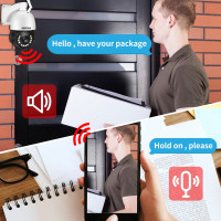 Новая 8 МП 4k PTZ ip камера видеонаблюдения wifi Аудио для уличная с автоматическим отслеживанием движения AI 30x Оптический зум POE Onvif Цветное ночное видение видеонаблюдение