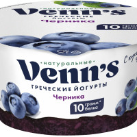 Йогурт Venn`s Греческий, обезжиренный с черникой, 0,1%, 130 г