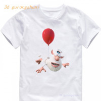 Мультяшная одежда для маленьких детей, футболка для мальчиков, летние футболки с аниме принтом, футболки для детей, футболки Буба, белые футболки, топы для девочек 371 Буба Мультфильм для детей