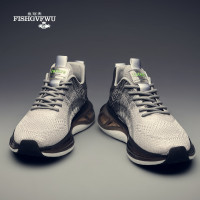 【魚冠夫】男鞋夏季透氣2023新款鞋子男潮鞋跑步休閒鞋網面運動鞋