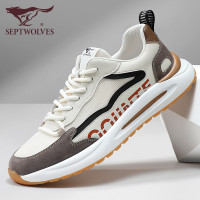 七匹狼男鞋秋季新款透氣運動鞋真皮旅遊網面休閒鞋男士輕便跑步鞋