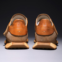 手工改色真皮復古德訓鞋厚底輕便阿甘鞋高級感魔術貼韻達休閒鞋男