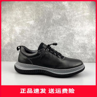 2023秋季撤櫃斷碼處理男鞋真皮平底鬆緊帶真皮牛皮青年日常單鞋