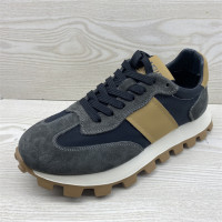 斷碼特價真皮男鞋2023春季新款圓頭繫帶阿甘鞋輕便百搭運動鞋潮鞋