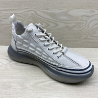 斷碼鞋特價真皮男鞋頭層牛皮鬆緊帶時尚休閒鞋厚底運動小白鞋單鞋