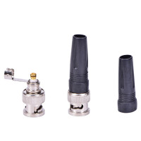 Коннектор BNC для системы видеонаблюдения, переходник со штекером для поворотного коаксиального кабеля RG59 для камеры видеонаблюдения, разъем для аудио и видео, 1 шт.