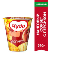 Густой йогурт Чудо, со вкусом манговый сорбет с персиком, 2%, 290г