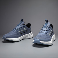 出口外貿百搭運動休閒男鞋男士輕便防滑減震跑步鞋爆米花軟底網鞋