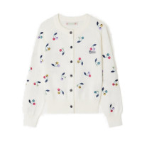 Распродажа, весенний Кардиган для девочек BP 2023, Роскошная детская одежда с вышивкой вишни, осенний хлопковый Кардиган для девочек