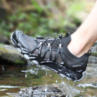 悍途2023年夏季溯溪鞋男休閒運動涼鞋防滑輕便透氣薄款男士網面鞋