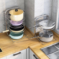 放锅架子不锈钢加厚多层厨房架子置物架下水槽收纳锅盖置物架