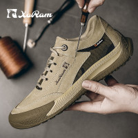 西部公羊男鞋夏季2023新款潮真皮休閒鞋男士運動透氣包頭工作鞋子