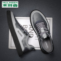 木林森男鞋2023夏季新款透氣防臭舒適軟底運動男士休閒皮鞋板鞋男