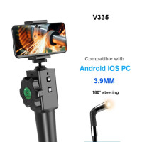 Новейшая камера-эндоскоп с поворотом на 2023 ° IP67 с 180 светодиодной подсветкой, ручная камера для осмотра автомобилей 6/8 P для iPhone, Android, ПК, 1080