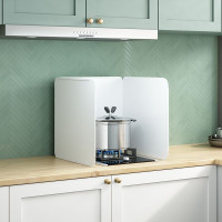 厨房挡油板白色烤漆炒菜防溅油烟机隔热折叠防油挡板煤气灶台加