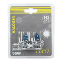 GANZ GIP06050 Лампа 12V H3 55W 50% PK22s 5000K GANZ 2 шт блистер GIP06050