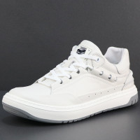 歐洲站男鞋2023新款秋季小白鞋真皮運動鞋時尚小醜鞋百搭休閒板鞋