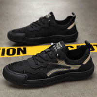 夏季透氣男鞋男士運動休閒網面板鞋男款網鞋耐磨工作上班勞保潮鞋