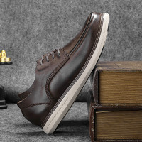 外貿尾單中低幫男鞋春秋真皮英倫擦色商務休閒鞋帆船鞋工裝鞋板鞋