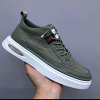 春夏新款萊卡布透氣舒適防臭運動休閒鞋2023款輕質鞋底圓頭純色款