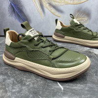 真皮牛皮男鞋夏季新款鏤空洞洞透氣軟底輕便潮流男士運動休閒涼鞋