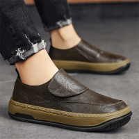 皮鞋男夏季休閒板鞋一腳蹬懶人豆豆鞋男士真皮樂福鞋百搭運動潮鞋