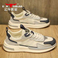 公牛世家男鞋2023新款夏季透氣薄款網鞋男士休閒阿甘鞋網面運動鞋