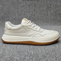 廣州出口外貿尾單頭層牛皮休閒板鞋撤櫃剪標百搭透氣小白鞋撿漏夏