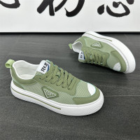 夏季休閒低幫軟底時尚網面透氣滑板鞋繫帶網紅輕便純色潮牌韓版男鞋