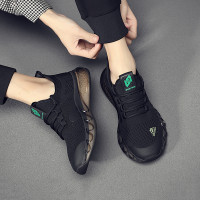 運動鞋男款鞋子透氣2023年新款秋季跑步鞋網面軟底男士飛織休閒鞋