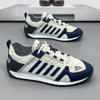 男鞋2023新款夏季透氣跑步軟底運動男士百搭休閒板鞋增高小白潮鞋