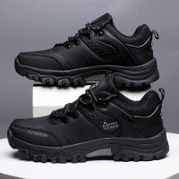 男鞋夏季黑色防水防滑工作耐磨勞保鞋子男士戶外運動徒步登山潮鞋