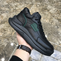 歐洲站真皮潮男鞋純牛皮繫帶厚底休閒運動鞋百搭輕便圓頭潮流皮鞋