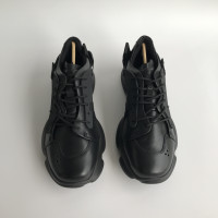 新款西班牙品牌男鞋情侶鞋牛皮繫帶低幫休閒鞋黑色百搭時尚潮鞋