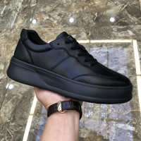 春夏新款真皮男鞋厚底休閒運動板鞋圓頭繫帶耐磨厚底增高百搭輕便